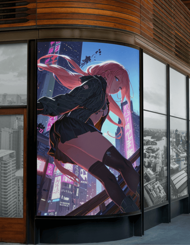 Lirix AI singer Beyond the Shadows poster - futuristic digital art anime style merchandise